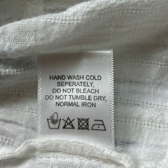 Playa Lucila White Smocked Tassel Spaghetti Strap Tiered Ruffle Maxi Dress Sz XS - Picture 12 of 12